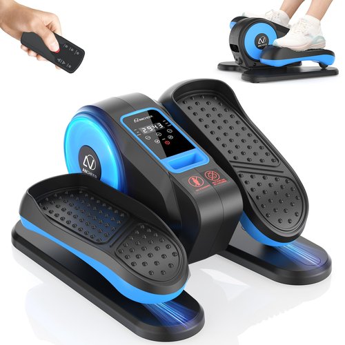 ANCHEER Under Desk Elliptical, Electric Leg Exerciser While Sitting for Seniors, Fully Assembled Motorized Ellipse Leg Exerciser Seated Elliptical Machine with 12 Adjustable Speeds (Teal)