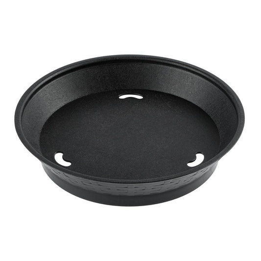 Restaurantware Round Serving Baskets 10 Pack of 10.47 x 2.17 Inch with Base Drainage Slots Microwavable Dishwashable Stackable Plastic Black Food Serving Trays for Restaurants and Catering
