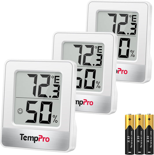 TempPro Digital Hygrometer | 3-Piece Indoor Thermometer & Humidity Meter - Accurate Weather Monitoring