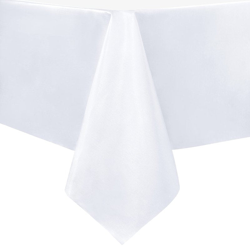 sancua 100% Waterproof Rectangle PVC Tablecloth - 70 x 70 Inch - Oil Proof Spill Proof Vinyl Table Cloth, Wipe Clean Table Cover for Dining Tables, Buffet Parties and Camping, White