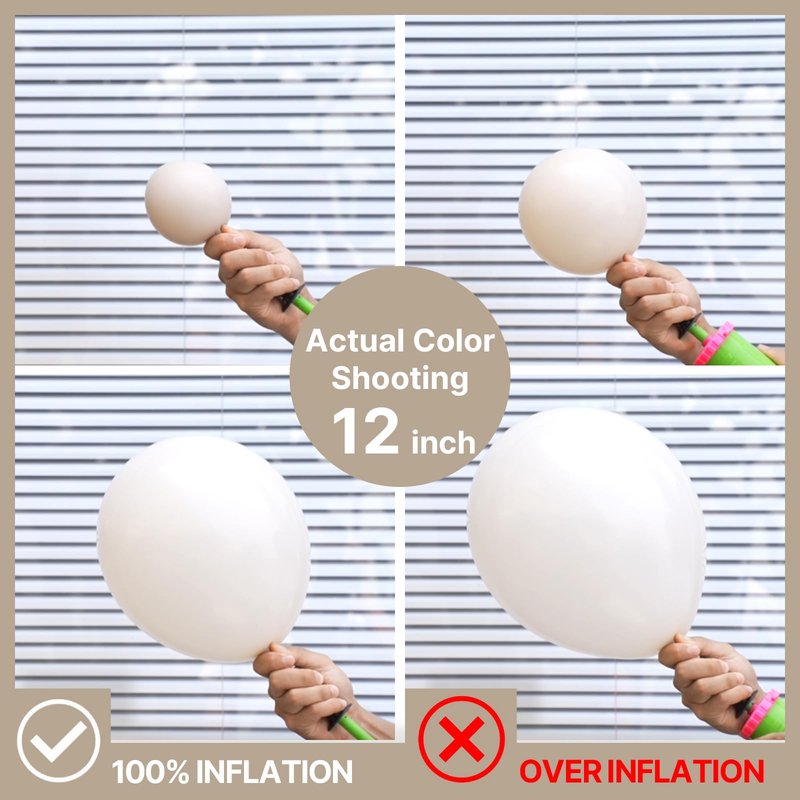PartyWoo White Sand Balloons 100pcs 12 Inch Off White Beige Cream Ivory Boho Neutral Latex Balloons for Wedding Graduation Baby Shower Anniversary Engagement Birthday Party Decorations White-F12