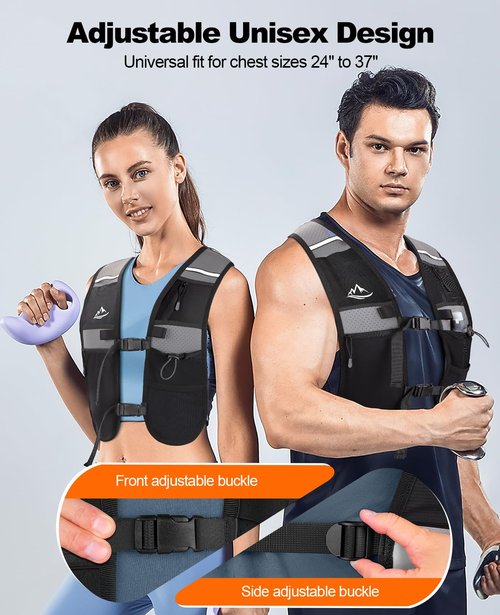 Dawinga Running Vest for Women Men，Lightweight Breathable Hydration Vest，Water Vest Backpack with Large Compartment, Adjustable Chest Straps Reflective Backpack for Hiking, Cycling, Marathon, Race