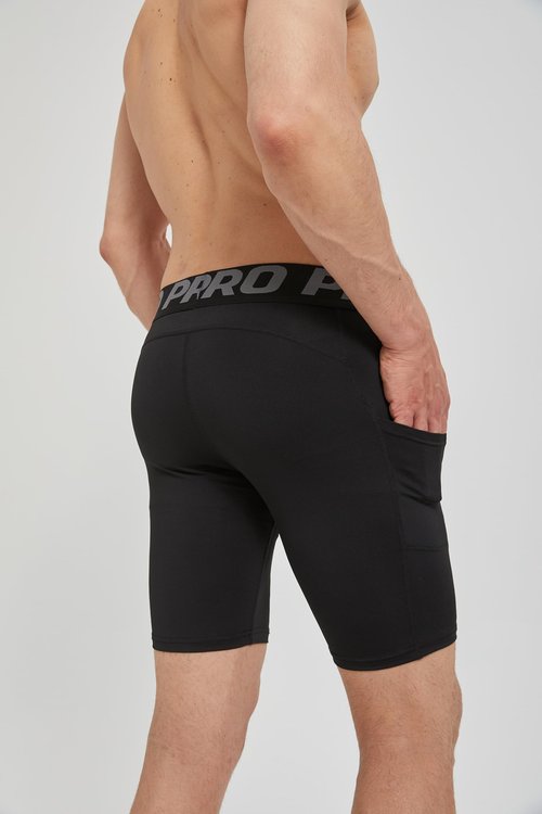 DANI CHINS Men's Athletic Compression Shorts Sports Running Workout Gym Underwear Boxer Shorts with Pockets(Black,White,M)
