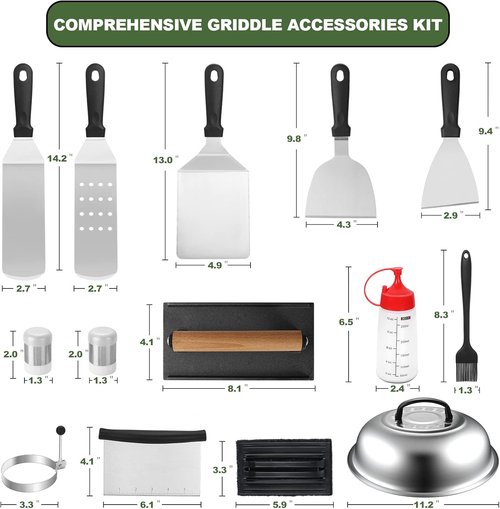 Blackstone 18PCS Griddle Accessories Kit - Premium Flat Top Grill Tools for BBQ Enthusiasts