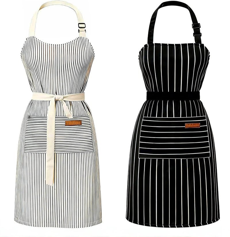 Taidven 2 Pack Apron - Unisex, Adjustable Bib Kitchen Apron, Cooking Apron, Aprons for Women with Pockets, Chef Aprons for Men