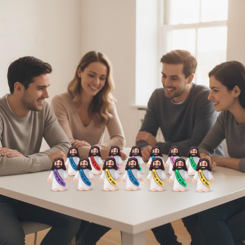 DJBVHSF 40Pcs Little Jesus Figures, Baby Jesus Figure Mini, Tiny Mini Jesus Loves You Figures Statues for Religious Party Favors Sunday School, Christian Gifts Decor for Church, Baptism Gifts