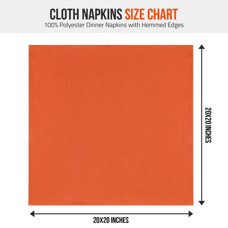 Utopia Home Orange Cloth Napkins (12 Pack, 20x20 Inches), Thanksgiving Ideal Fall Dinner Napkins for Halloween, Thanksgiving, Party, Wedding and Lunch/Dinner