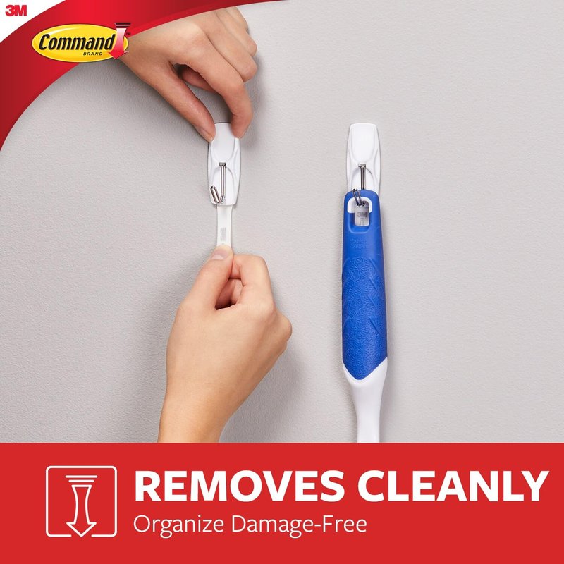 Command Medium Wire Toggle Hooks, 7 Wall Hook and 8 Strips, Damage-Free Hanging with Adhesive, No Tools for Hanging, Organization and Storage, Holds up to 2 lb