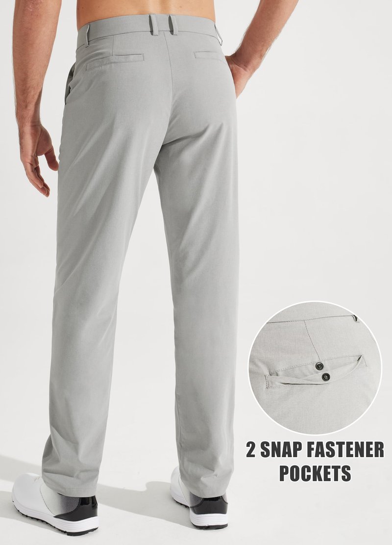 Libin Mens Golf Pants Stretch Work Dress Pants 32" Quick Dry Lightweight Business Casual Slacks for Men Travel Vocation Water Resistant, Neutral Grey, 38W x 32L