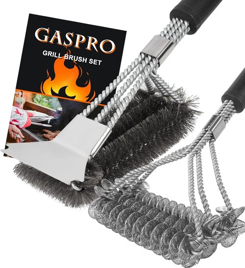 GASPRO Grill Brush Set - Safe & Efficient 18" Cleaning Brush for All Grates | Perfect BBQ Accessory Gift