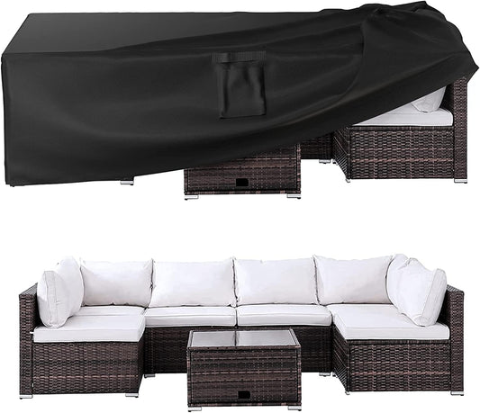 Ruimoy Outdoor Furniture Covers - Waterproof Heavy Duty 600D Protection for Tables & Chairs | 102" L x 74" W x 27.5" H