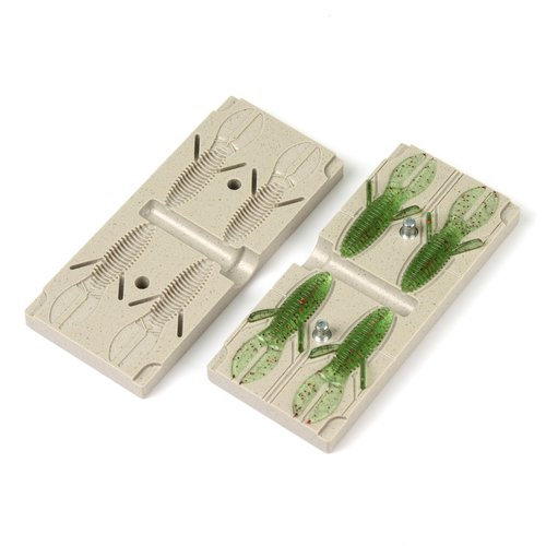 Soft Plastic Molds Lure Making Injection Molds Fishing Lures 4 Cavity Micro D Bomb 2.3''