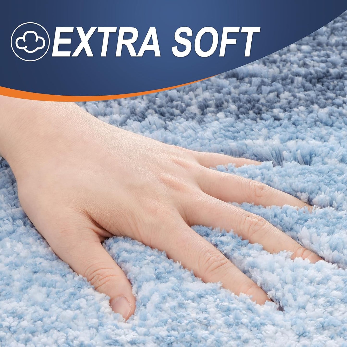 OLANLY Bathroom Rug Set - Soft Absorbent Microfiber Mats | Non-Slip & Machine Washable (30"x20" + 24"x16", Blue)