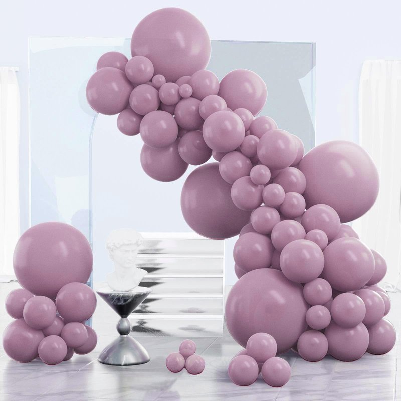 PartyWoo Dusty Purple Balloons 140pcs Different Sizes Pack of 18 12 10 5 Inch Lavender Boho Neutral Balloon Arch Kit for Baby Shower Graduation Butterfly Fairy Birthday Party Decorations Purple-F29