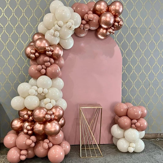 Voircoloria 90pack Rose Gold Balloons Different Size 18/12/10/5 Inch Rose Gold Balloon Garland Arch Kit for Graduation, Wedding, Birthday, Princess Theme Party, Valentine's Day Party Decorations