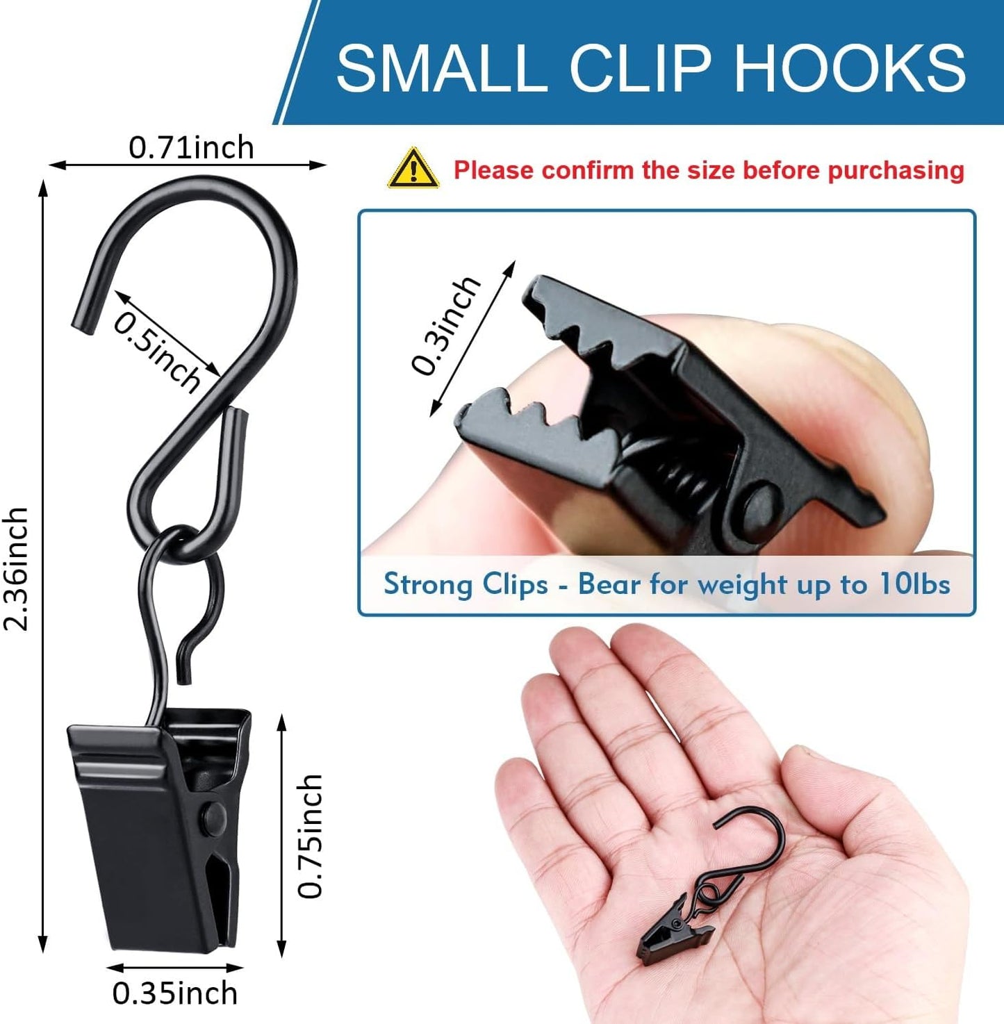 Skiennix Christmas Light Clips - 50 Pack Heavy Duty Metal Hooks for Outdoor String Lights | Perfect for RV & Tent Decor