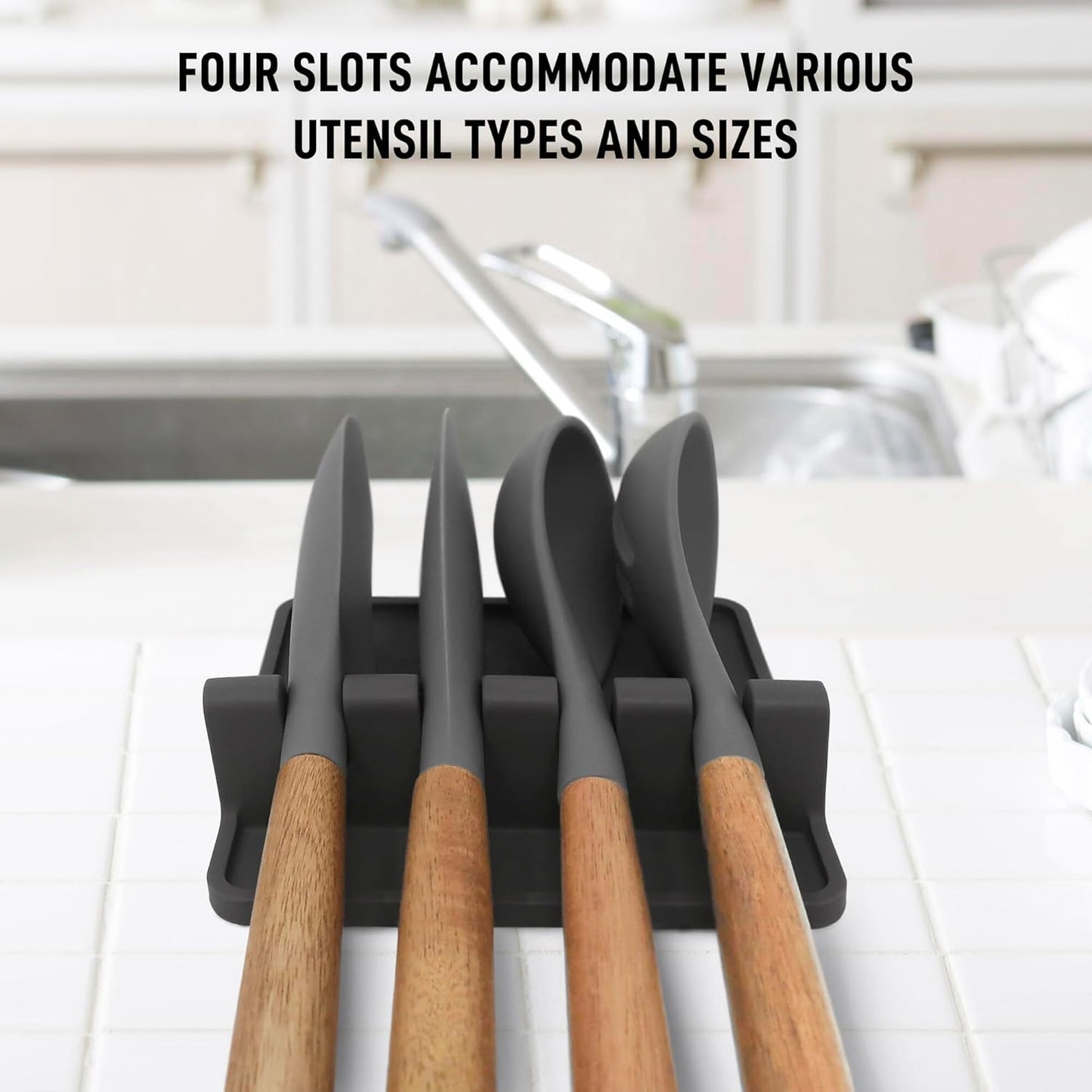 Zulay Kitchen Spoon Rest - High Heat-Resistant Silicone Drip Pad | BPA-Free Utensil Holder for Cooking
