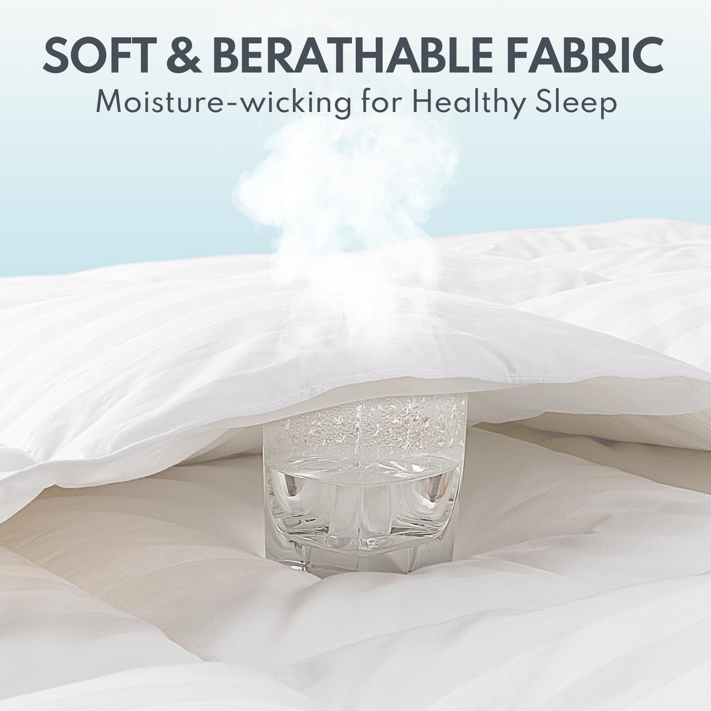 Down Feather Fiber Comforter Queen Size - All Season Luxury Hotel Duvet Insert, Medium Warmth, 750+ Fill Power Fluffy Premium Comforter with 8 Corner Tabs, White Cotton Cover, 90'' x 90''