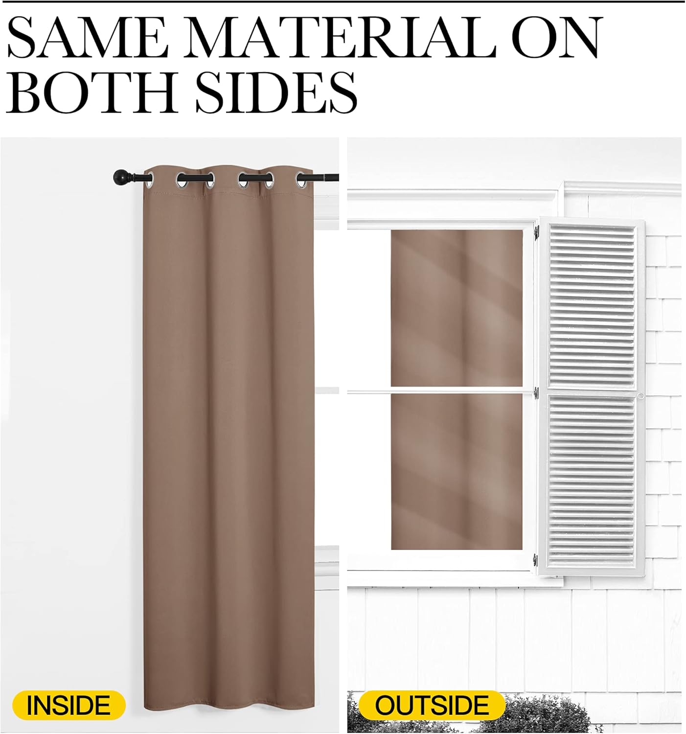 NICETOWN Blackout Curtains - Thermal Insulated Drapes Set of 2 | 55 x 120 Inch, Cappuccino