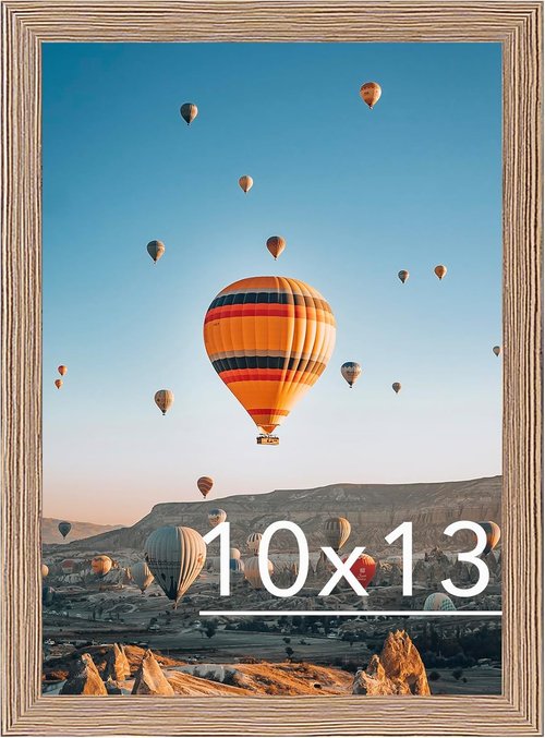 JCJMY 10x13 Rustic Brown Picture Frame - Versatile Wall Mounting for Horizontal or Vertical Display
