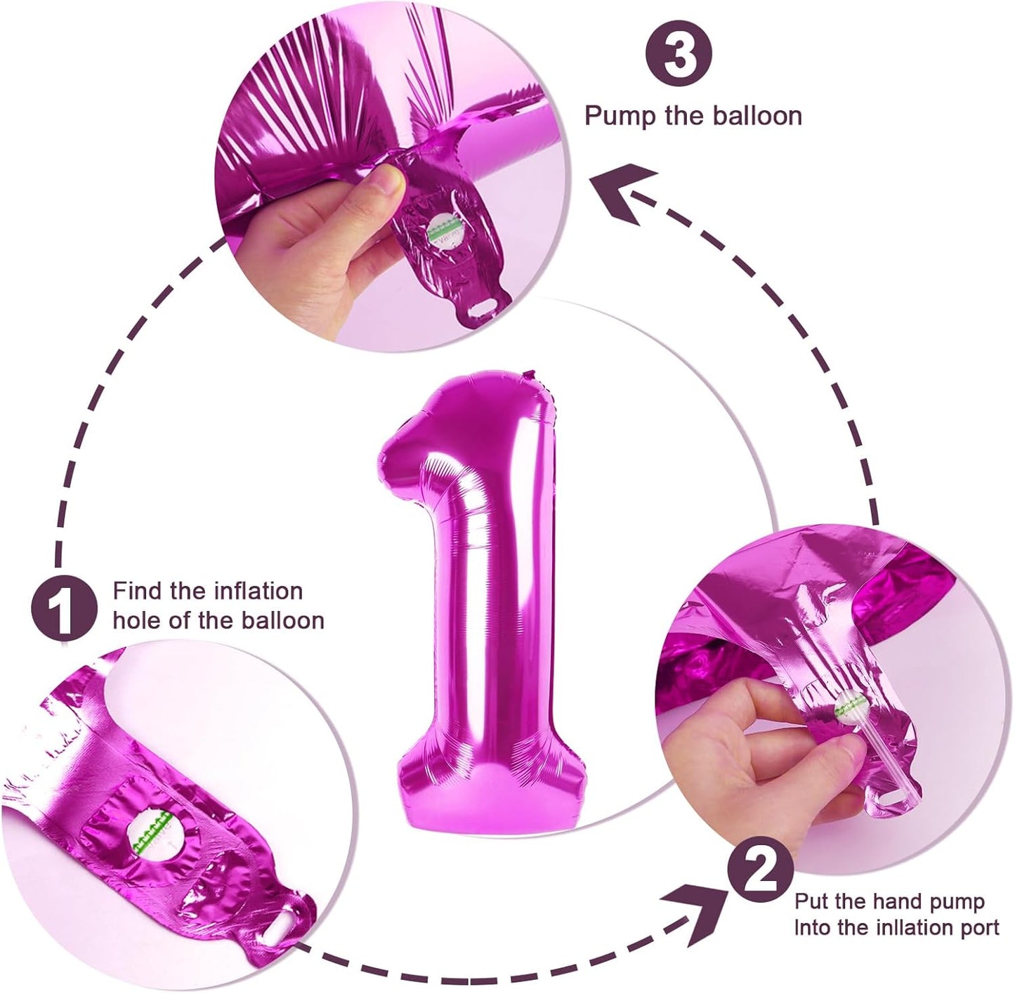 Skiennix 40-Inch Rose Purple Number Balloons - Perfect for 2nd, 12th, 21st Birthday Celebrations & Events