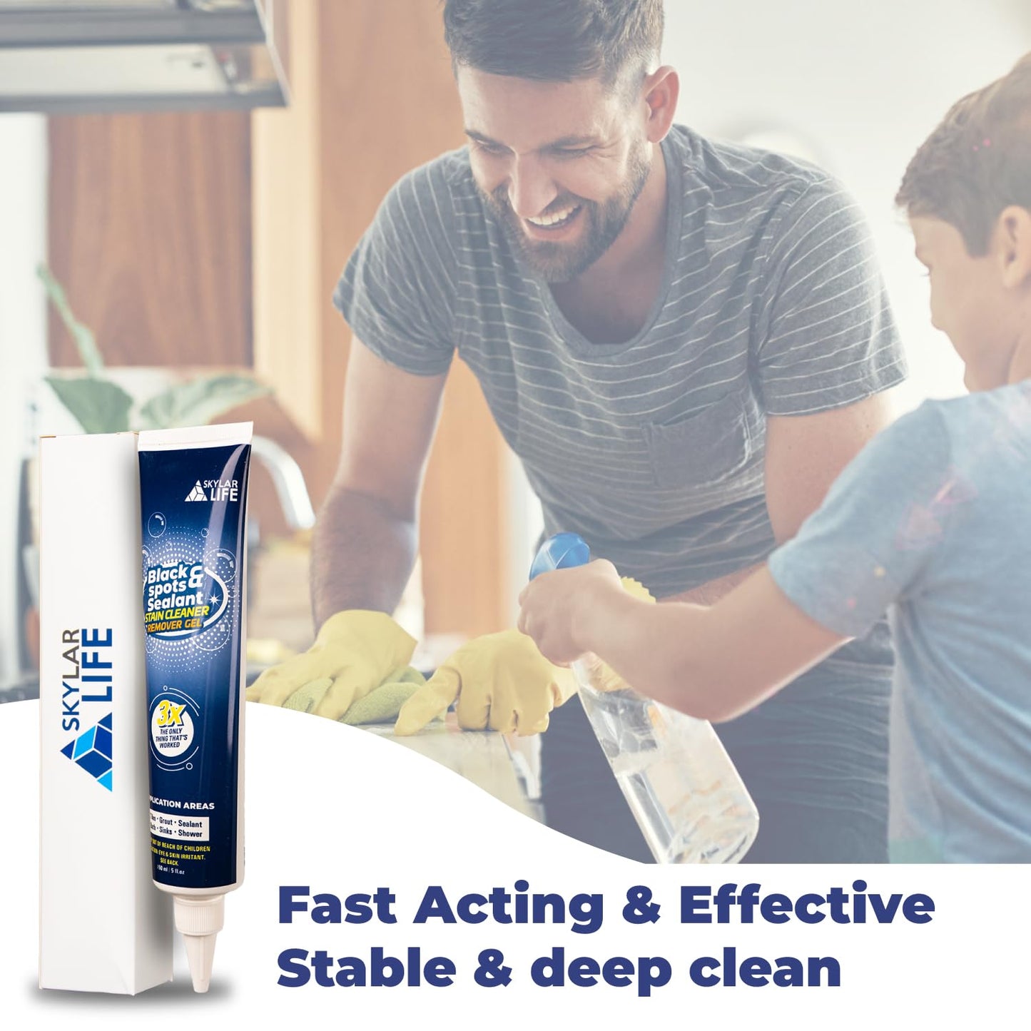 Skylarlife Rubber Stain Whitener Gel - Effective Sealant for Bathroom & Kitchen Caulk