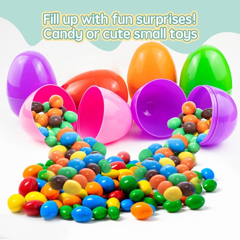 24 Fillable Plastic Easter Egg Hunt Party Supply Pack - 3" Assorted Color Plastic Eggs