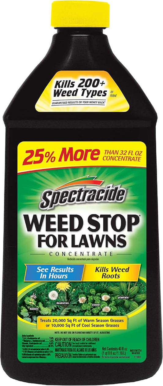 Spectracide Weed Stop - Concentrate Formula Kills Weed Roots Without Harming Lawns - 40 Fl Oz