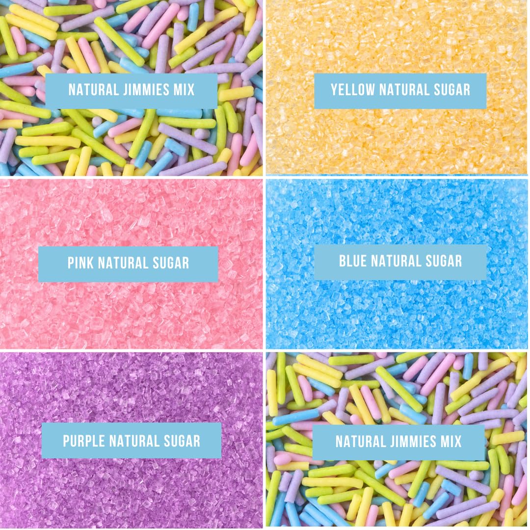 Sweets Indeed Dye-Free Pastel Sprinkles - Edible Cake Decorations in Yellow, Blue, Purple & Pink | 2.75 Ounces