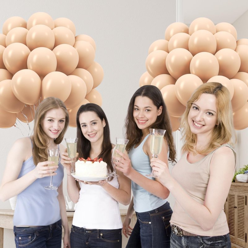 Nude Balloons 12 inch, Beige Latex Balloons 50pcs Party Balloons for Netural Baby Shower Gender Reveal Birthday Party Decorations