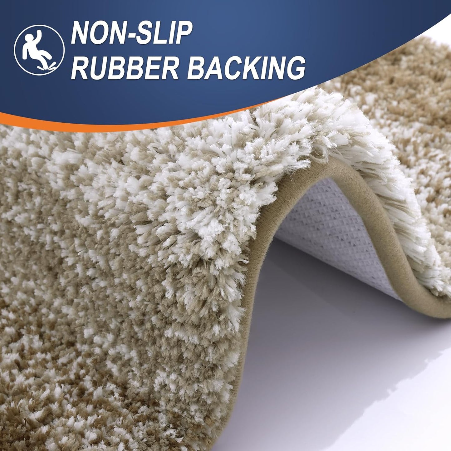 OLANLY Large Bath Rug Mat - Extra Soft Microfiber, Quick Dry, Machine Washable | 44x32 Coffee Color