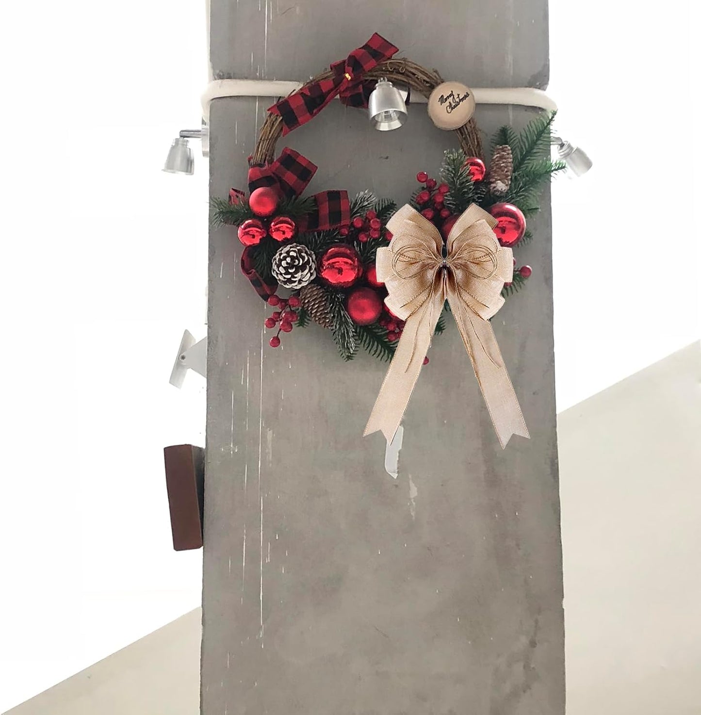Jute Burlap Wreaths by [Brand Name] - Large Door Bows for Christmas, Weddings & Holiday Decor