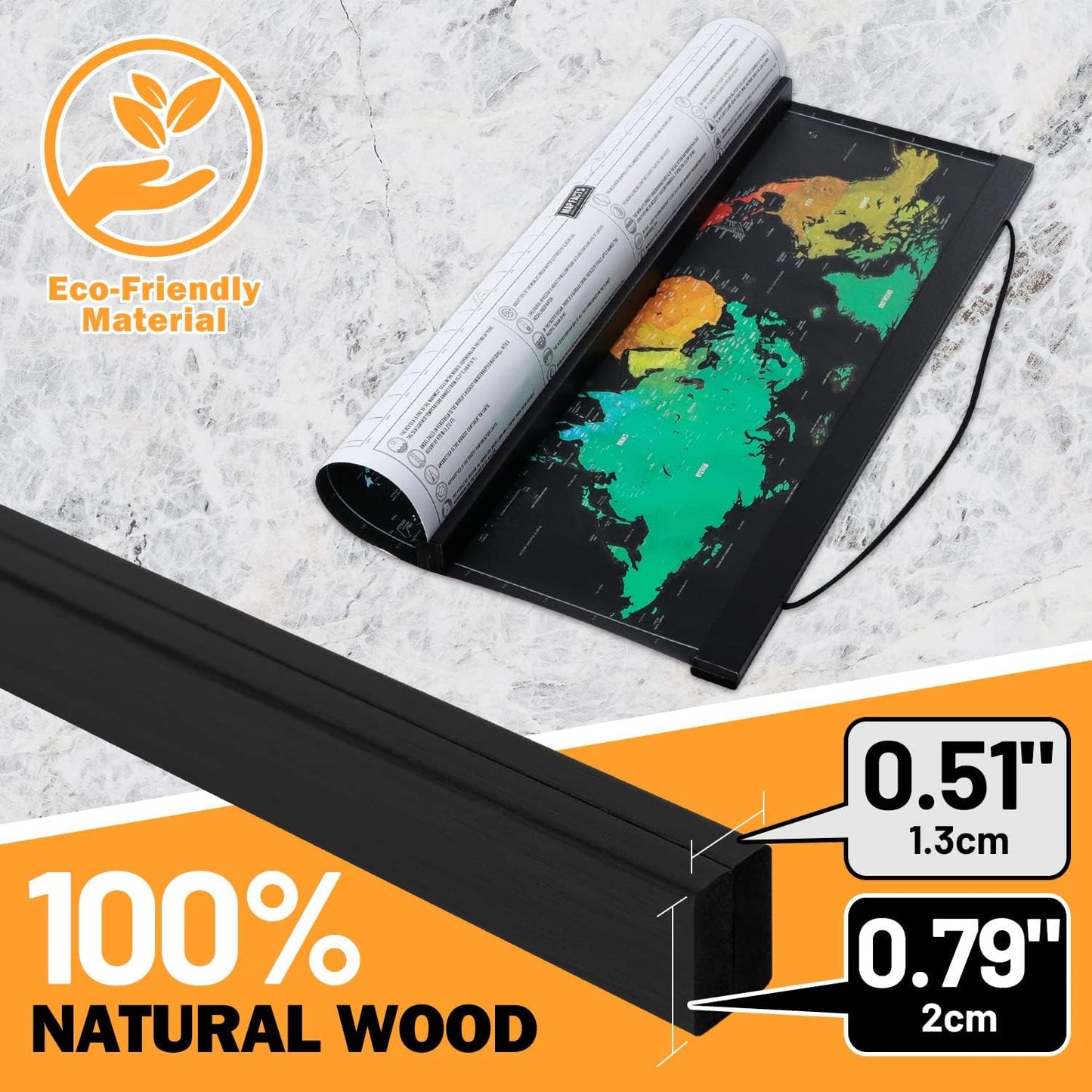 Benjia Magnetic Wooden Poster Frame Hanger - 19" Black Wall Art Display Kit (1 Pack)