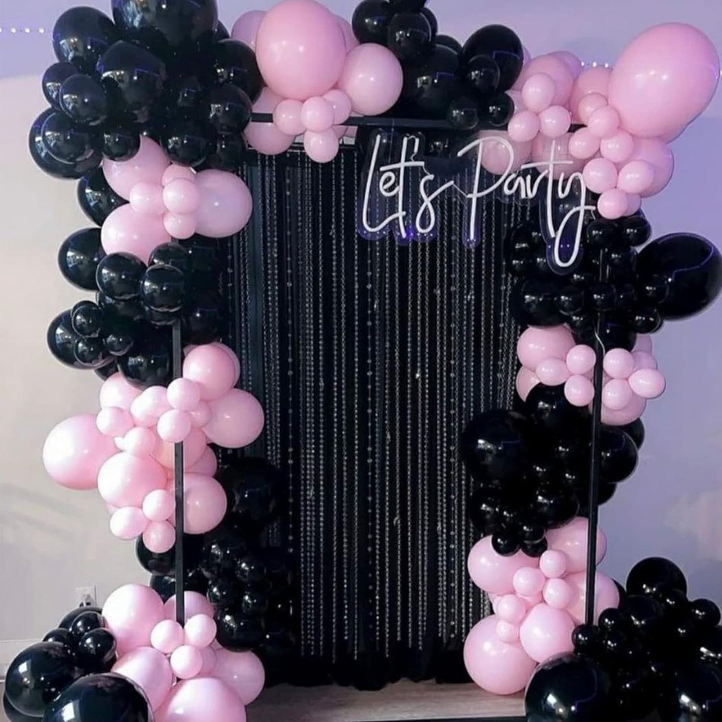 Voircoloria Black Party Balloons - 130pcs in Various Sizes for Birthday, Graduation & Celebrations