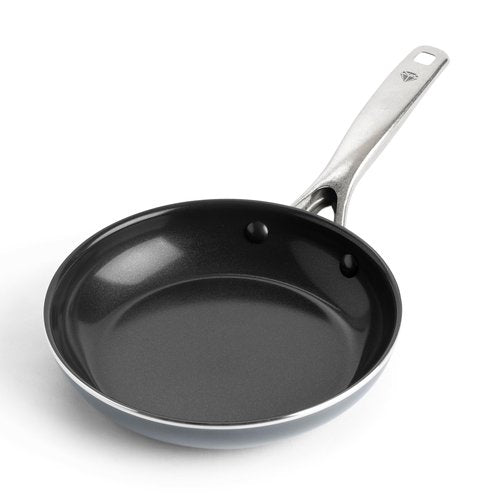 Blue Diamond 8" Nonstick Frying Pan Skillet, Ceramic Diamond Infused PFAS-Free, Dishwasher & Oven Safe, Stay Cool Handle, Durable Non Toxic Metal Utensil Safe, Egg & Omelet Pan, Gray