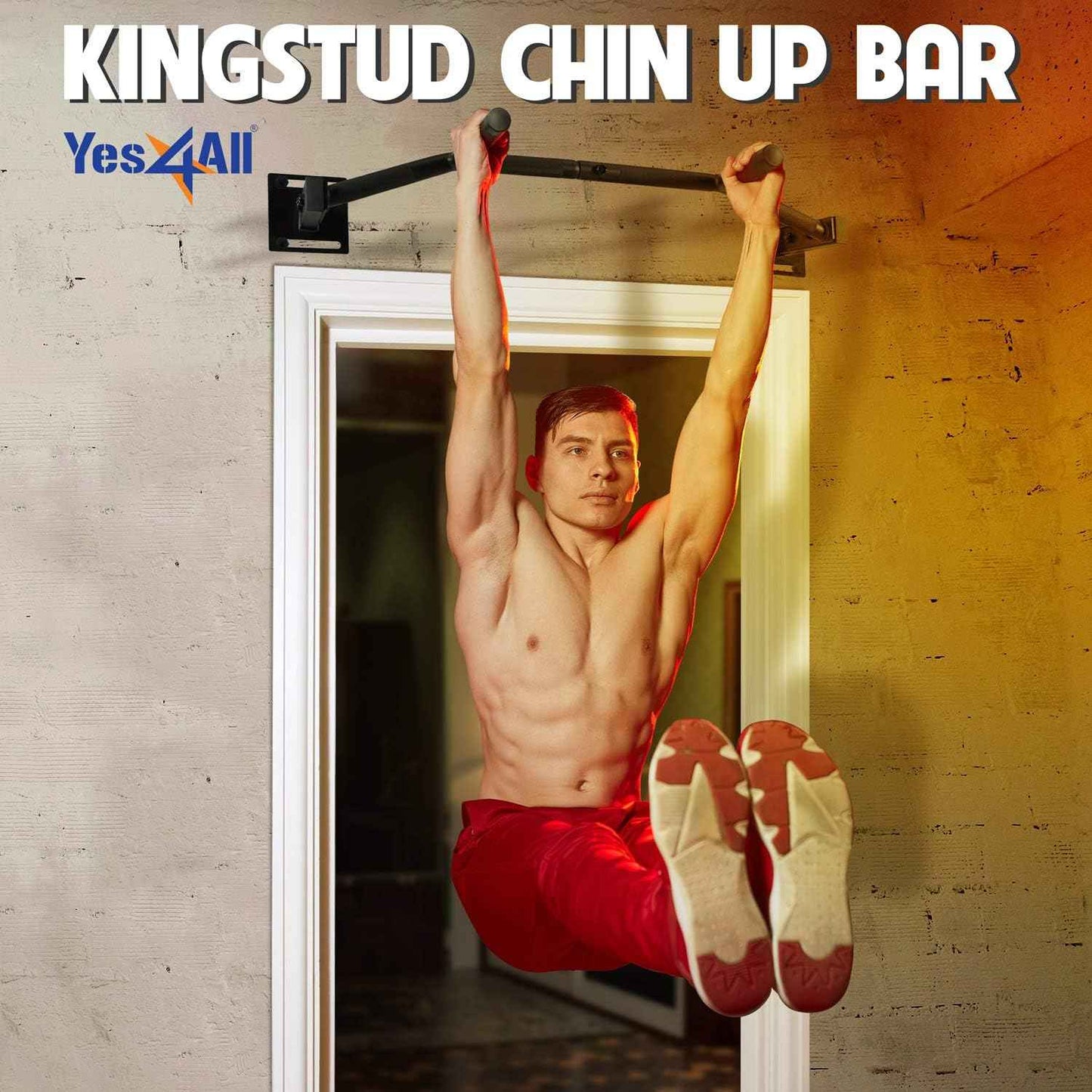 Wall Mounted Pull Up Bar - Multifunctional Home Gym Strength Training Equipment