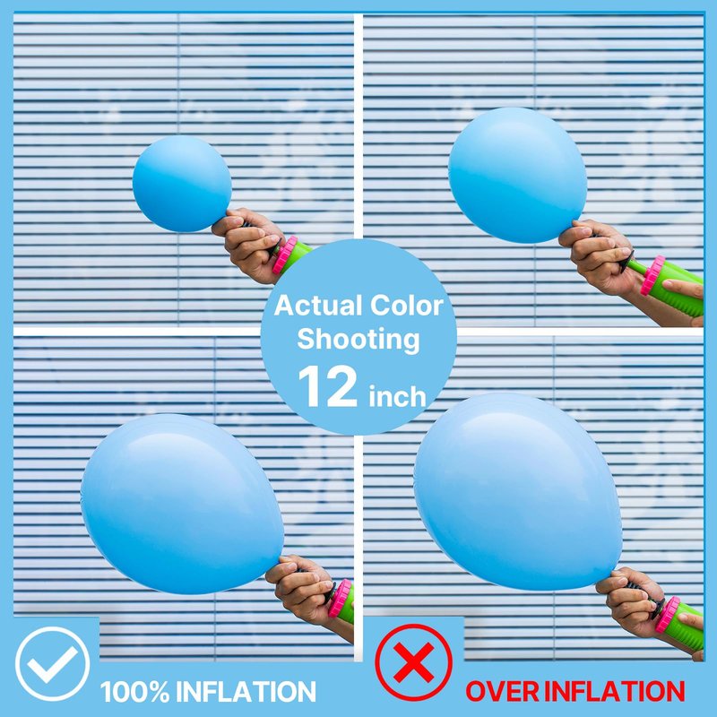 PartyWoo Bright Sky Blue Balloons, 100 pcs Matte Blue Different Sizes Pack of 36 Inch 18 Inch 12 Inch 10 Inch 5 Inch Blue for Balloon Garland Arch as Party Decorations, Blue-Y20