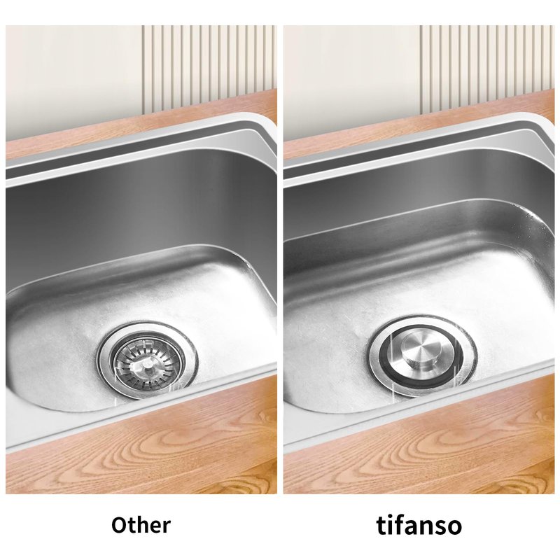 Tifanso Kitchen Sink Drain Stopper Cover, 2PCS Stainless Steel Garbage Disposal Stopper 3.34 Inch Drain Plug, Fits Standard Kitchen Sink Size of 3-1/2 Inch