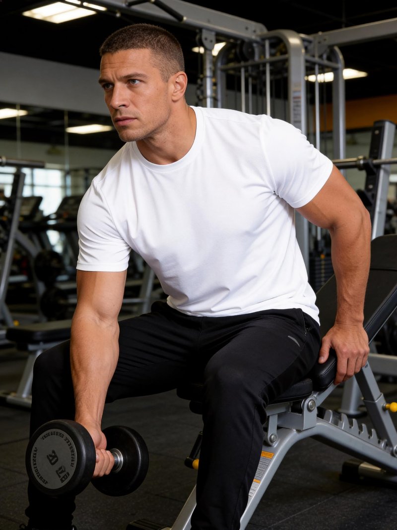 YumiDay Men's Dry Fit Workout Shirt, 4-Way Stretch Short Sleeve Gym Tee, High Elasticity Moisture Wicking Athletic Top for Running, Weightlifting & Training(White/02,L)