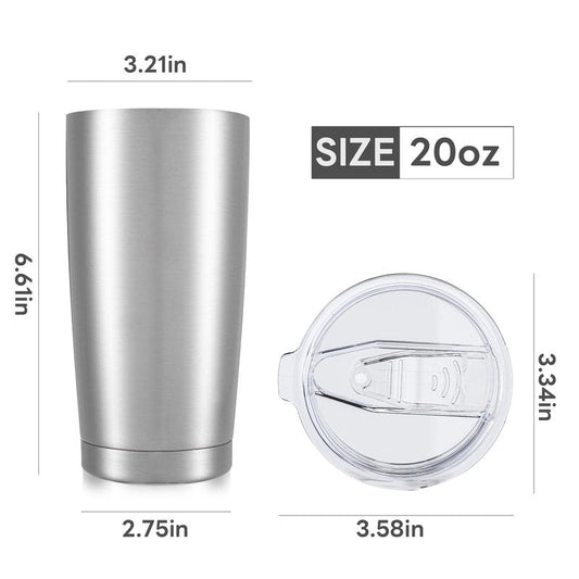 Orebigo 20 oz Tumbler with Lid Stainless Steel Double Wall Vacuum Insulated Tumblers Powder Coated Cups Travel Mug Keep Drinks Cold and Hot, Stainless Steel
