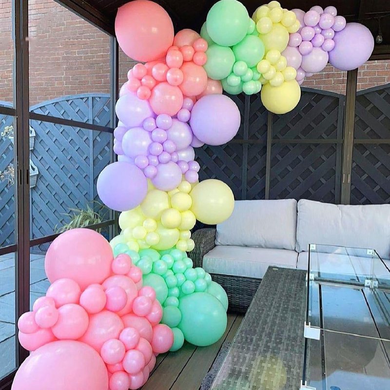 Pastel Balloons, Pastel Birthday Balloons 50pcs 12 inch Macaron Latex Party Balloon for Easter Birthday Bridal Shower Rainbow Party Anniversary Party Decorations