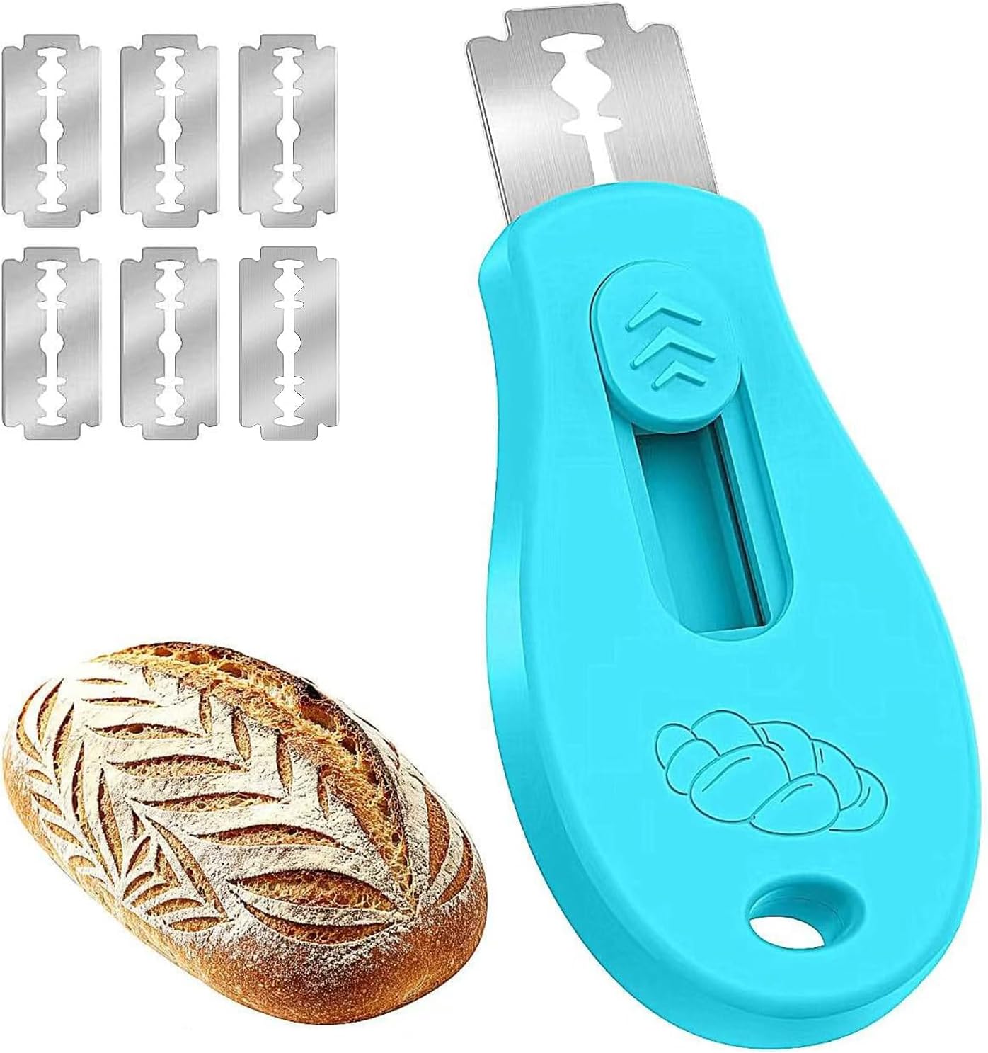 Skiennix Bread Lame - Magnetic Sourdough Scoring Tool with 5 Razor Blades | Blue Design for Perfect Cuts