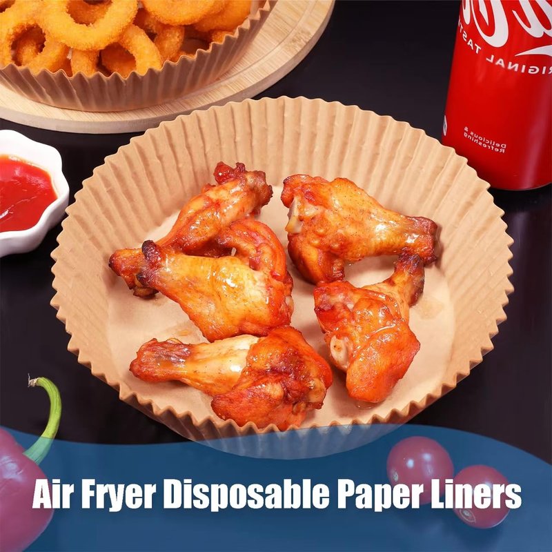 Somoga Thick Air Fryer Paper Liners Disposable Parchment Paper Non-Stick 100PCS Fit 3-5QT Air Fryer Liners Air Roasting Microwave Basket Oil-proof Resistant Baking Parchment Paper(Round, 6.5inch)