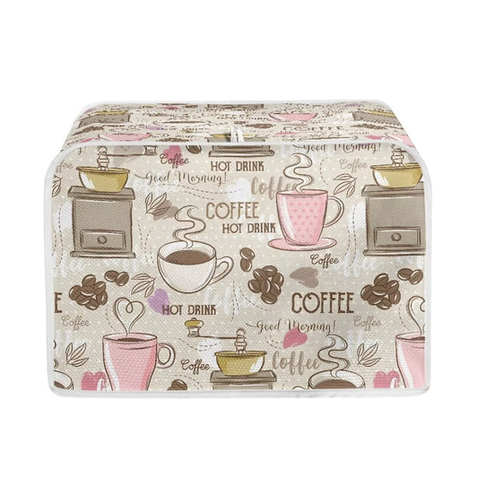 Talayituse Coffee Theme 2 Slice Toaster Covers Dust Protection Bread Maker Covers Toaster Oven Cloth Cover Kitchen Accessories Washable Appliance Cover
