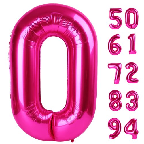 Hot Pink Number 26 Balloons 40 inch, 26 Number Balloons, 26th Birthday Decorations, 26 Year Old Women Hot Pink Party Supplies