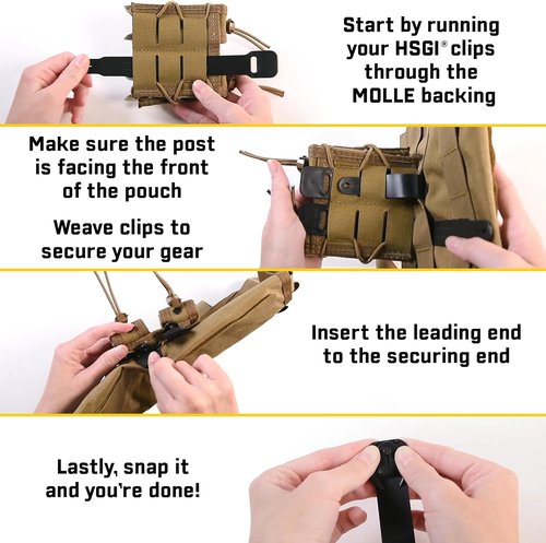 High-Speed Gear Short Clips for Police & Military - PALS & MOLLE Belt Clips (6 Pack)