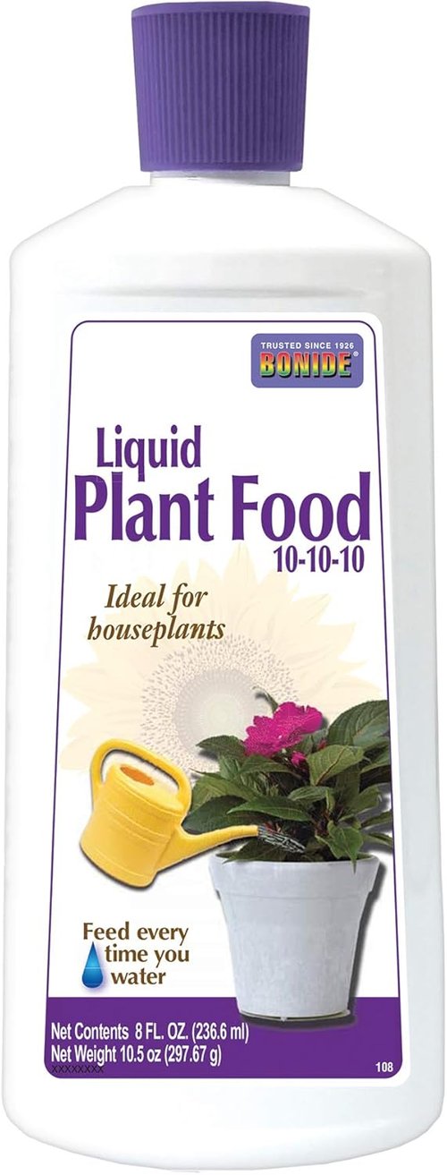 Bonide Houseplant Liquid Plant Food - 10-10-10 Concentrated Fertilizer for Indoor Plants | 8 oz