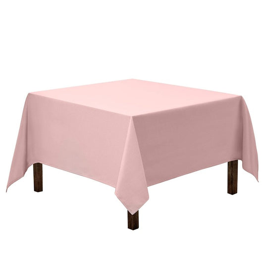 Gee Di Moda Square Tablecloth - 85 x 85 Inch Pink Table Cloth for Large Square or Round Tables - Heavy Duty Washable Fabric - for Buffet Table, Holiday Party, Dinner, Wedding & Baby Shower