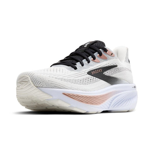 Brooks Women’s Ghost 17 Neutral Running Shoe - White/Black/Rose Gold - 9.5 Medium
