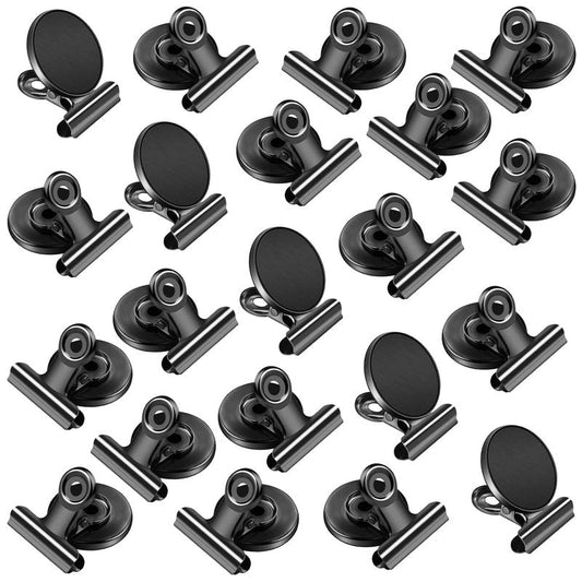 VNDUEEY 20 Pack Fridge Magnets Refrigerator Magnets, Strong Magnetic Clips Heavy Duty, Magnet Clips for Whiteboard, Magnets for Fridge Locker Office Accessories (Black)